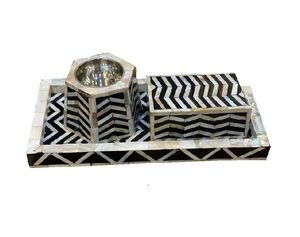 Juego de quemador de caja de bandeja de artesanía de calidad Vintage, incrustaciones de madreperla para decoración del hogar, fregona árabe, regalo de Ramadán Mubkhar - Product Image 1