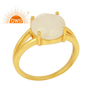 Prong Set Rainbow Gemstone Ring Wholesale Designer 14k Gold <b>Plated</b> 925 <b>Silver</b> Cocktail Ring Jewelry Classic Collection - Product Image 1