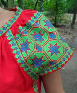 Boho Venta caliente de la fábrica de moda personalización ucraniano geométrica bordados vestido de gitana largo tradicional vestidos Maxi - Product Image 6