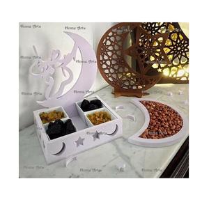 Plateau de Ramadan islamique en bois fait à la main avec plateau de chocolats de taille personnalisée de qualité supérieure du fabricant en Inde - Product Image 2