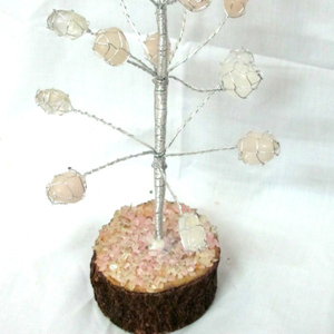 Árbol abatible de cuarzo rosa y cristal, árbol de cuarzo rosa y cristal, venta al por mayor - Product Image 1