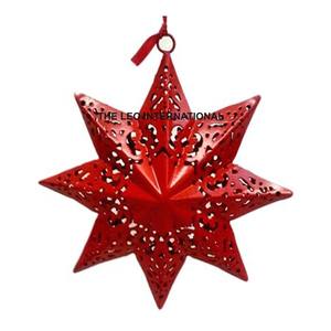 ที่แขวนตกแต่งคริสต์มาสโลหะรูปดาวสีแดงสไตล์แฟนซีงานแฮนด์เมด - Product Image 1