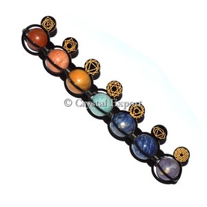 Supplier of <b>Chakra</b> Ball with Engraved <b>Chakra</b> Symbol <b>Set</b>-Gemstone Quartz Art Collectible From India - Product Image 1
