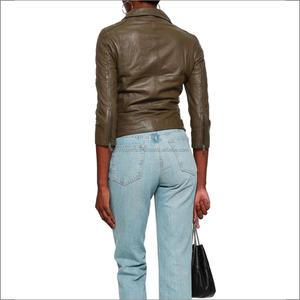 Vestido de piel auténtica para mujer, chaqueta de piel sintética personalizada, top corto - Product Image 5