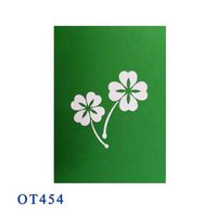 Carte pop-up trèfle à quatre feuilles Viet-craft en gros, découpe laser 3D, kirigami fait main, fleurs de mariage, cadeau porte-bonheur, best-seller en papier