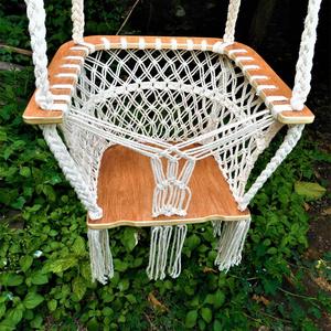 Deluxe Macrame Baby <b>Hammock</b> Chair Cotton 100% Handmade. Hanging Baby Chair - Product Image 1