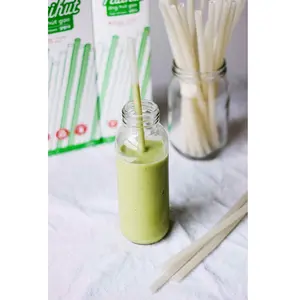 Organic Natural Wheat Rice Straw 8mm Drinking Straw Natural White Color From Vietnam Good Price