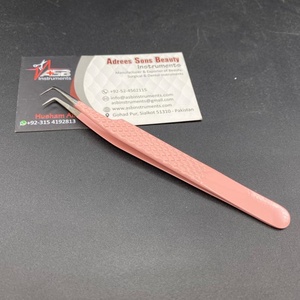 Pinces à épiler professionnelles à angle de 90 degrés, pointe diamantée, en acier inoxydable durable pour les extensions de cils à fort volume - Product Image 4