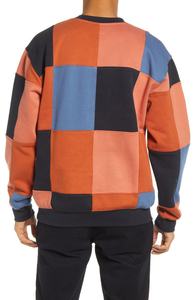 Sweatshirts surdimensionnés à la mode à blocs de couleurs pour hommes coupe ample pull à col rond en coton doux dernière conception à carreaux d'hiver - Product Image 2