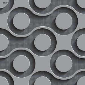 Sang trọng màu đen 600x600mm 9mm Độ dày 3d-27 bề mặt bóng 9mm gạch sứ mới 3D kỹ thuật số tráng men đánh bóng gạch đường cong mô hình - Product Image 1