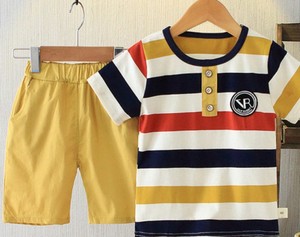 ชุดเสื้อผ้าเด็กผู้ชายฤดูร้อนคุณภาพสูง วินเทจ ผ้าแคนวาส 100% ผ้าฝ้าย - Product Image 1