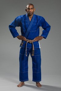 Kimono de Jiu-Jitsu Unisexe Sur Mesure Bleu Vierge Tissage Perlé 450 GSM 100% Coton Durable Respirant Logo Personnalisable - Product Image 3