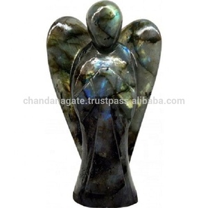 Cristal ange labradorite sculpture cristal 2 à 2.5 pouces pierre ange guérison pierres précieuses en vrac ange Figurine pour la décoration de la maison - Product Image 2