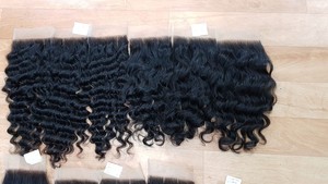 Fermeture en dentelle HD en gros d'usine, cheveux bouclés vierges à 100%, 4x4 4x5 5x5 - Product Image 5