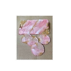 <b>Serving</b> <b>Tray</b> with coaster and Brass 100% Best Quantity Light <b>Black</b> and White Color and Decorative Food <b>Tray</b> with for Hotel Home - Product Image 2