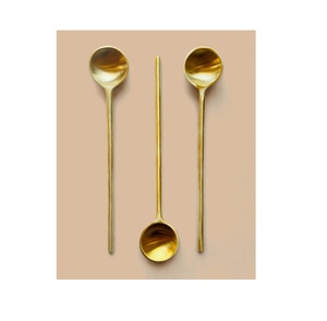 Cuillère en laiton Ustensile de cuisine Cuillère à louche à soupe Cuillère à long manche pour un design simple - Product Image 4
