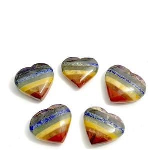 Agate naturelle Puffy Heart 7 Chakra Healing Crystal pour la décoration intérieure - Product Image 6