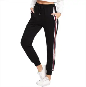 Pantalones de tela pesada personalizados para mujer, ropa de gimnasio para correr, con cintura elástica, de lana clásica, para correr