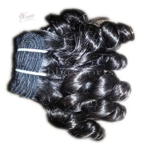 Fumi Hair Single Drawn Bouncy Curls Cheap Human Hair Extensions Bundle Vendor