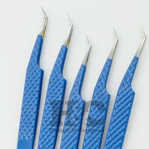 Pince à épiler professionnelle personnalisée pour extension de cils en vison durable, pointe dentelée pointue, miroir en acier inoxydable antimagnétique durable - Product Image 2