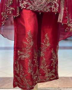 Diseñador Readymade Ladies Summer Shalwar Kameez para fiestas Organza bordada y trajes de red en estilo pakistaní" - Product Image 4