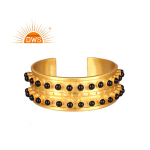 Nouveau Bracelet Manchette en Onyx Noir Naturel Tendance 2026 pour Fabricant de Bijoux de Mode sur Mesure - Product Image 1