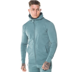 New Arrival Gym Active Athletic Slim Fit Men's Tracksuit With Front Zipper & Hood Men's Sweatsuit With Zip & Pockets - Product Image 4
