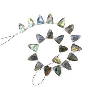 20 Pieces Natural <b>Labradorite</b> Gemstone Faceted Half Marquise Shape Genuine Blue Flashy Briolette Beads Wholesale - Product Image 5