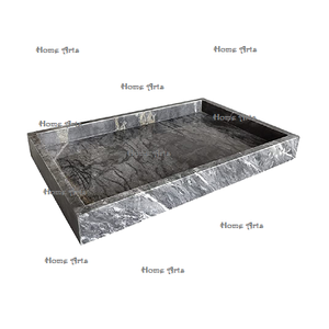 Bandeja de Servicio de Alimentos de Mármol de Primera Calidad con Asas de Metal, Tamaño Personalizado, Vajilla, Bandeja de Servicio de Alimentos en India - Product Image 2
