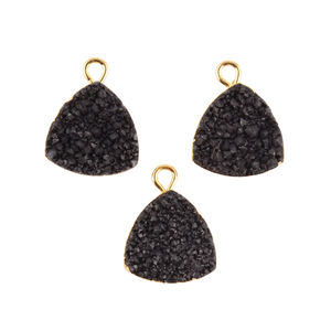 12mm trillion sucre noir druzy simple caution connecteurs or galvanoplastie connecteur breloques faisant bricolage pendentif collier bijoux - Product Image 1