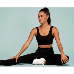 Conjunto de sujetador acanalado de color negro, ropa deportiva de alta calidad, gran oferta - Product Image 3