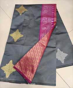 Banarasi soie Jacquard Saree avec chemisier femmes porter dames fête Festival tenue quotidienne doux coton soie Sari en gros bas prix ethnique - Product Image 6