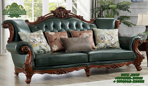 Muebles de sala de estar de aspecto clásico antiguo, conjunto de sofá de aspecto tradicional marrón para el hogar, 5 plazas - Product Image 5