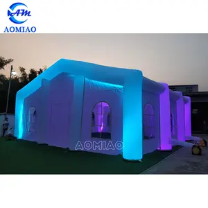 Large outdoor event party inflatable tent inflatable camping cube tent with LED lights