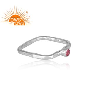 แหวนพลอยบุษราคัมสีชมพูธรรมชาติเครื่องประดับแหวนสี่เหลี่ยม925เงินผู้ผลิต - Product Image 3