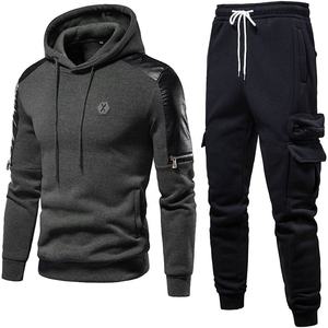 2021 venta al por mayor ropa deportiva de gimnasio para hombres logotipo personalizado impreso/chándales de lana bordados cremallera XL sudadera de invierno/pantalones de chándal - Product Image 1
