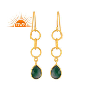 Pendientes Colgantes de Plata de Ley 925 con Cuarzo Verde Aventurina, Fabricante de Joyería - Product Image 1