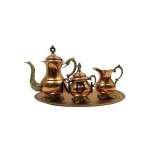 Glänzende Messing antike Tee und Kaffee Wasserkocher Set Catering Ware Kaffee und Tee Serviert öpfe Einzigartiges Design Metall Teekannen