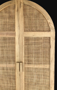 Marco de madera hecho a mano y gabinete de mimbre - Product Image 3
