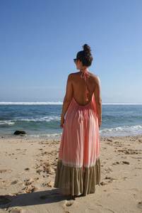 เดรสแม็กซี่ดึงดูดใจสำหรับผู้หญิงชุดเดรสลำลองแขนกุดยาวถึงพื้นสไตล์หวานๆและรอบเอวธรรมชาติ - Product Image 5