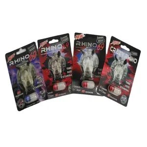 Custom rhino 100k 150k 200k male enhancement blister pil verpakking 3D kaarten/vouwen papieren kaart