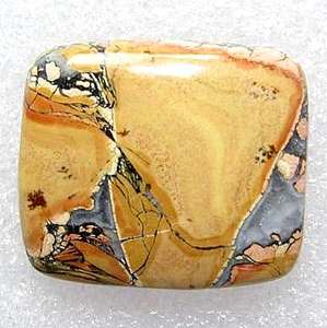 Pierre précieuse en jaspe Maligano, forme rectangulaire, cabochon uni, hauteur de 6 mm, qualité naturelle, certifiée par un tiers, sans trou - Product Image 3