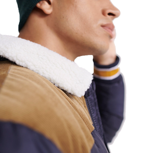 Veste matelassée en laine personnalisée pour hommes avec fermeture à glissière, col rabattu, vêtements d'entraînement pour l'hiver, à vendre - Product Image 3