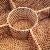 Plateau à bonbons moderne en bambou fait main, écologique, avec couvercles, pour rangement de table, origine Vietnam, personnalisable avec logo imprimé - Vente en gros