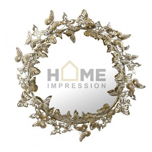 Material de ratán, espejo de lujo de Metal ovalado, espejo de Metal de montaje en pared de diseño más elegante, uso doméstico hecho a mano a precio atractivo - Product Image 4