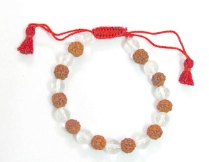 <b>Crystal</b> <b>Bracelets</b> Healing Natural Stone 6/8/10mm Healing Gemstone <b>Crystal</b> Quartz-Rudraksha <b>Bracelet</b> - Product Image 1