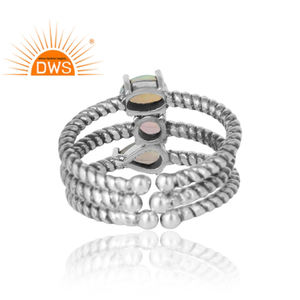 Fire Ethiopian <b>Opal</b> Gemstone Stackable <b>Ring</b> Jewelry Supplier Handmade Oxidized Sterling <b>Silver</b> <b>Ring</b> Jewelry Wholesale - Product Image 3