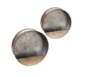 Modern Design Galvanised Metal Round <b>Wall</b> <b>Planter</b> Indoors and <b>Outdoors</b> for Home Garden Flower Pots & <b>Planters</b> Made in India - Product Image 1