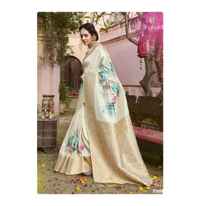 Wholesale Price New Design Printed Soft Silk Saree for Party Wear