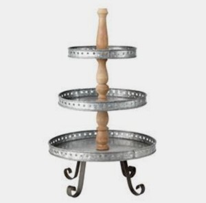 ที่วางเค้ก3ชั้นไม่เหมือนใครสำหรับงานแต่งงานถาดเสิร์ฟเค้กผลไม้ทำจากสังกะสีพร้อมที่จับ - Product Image 6